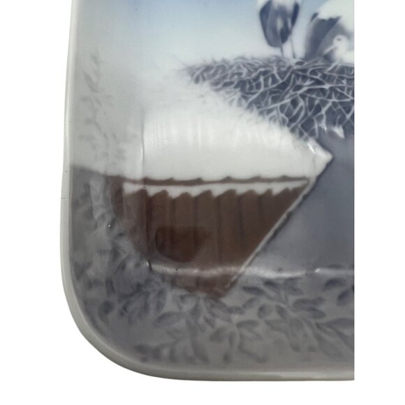 B&G Denmark Porcelain 5" Trinket Dish With Storks Design 1300 Storkereden 6583 - Picture 7 of 7